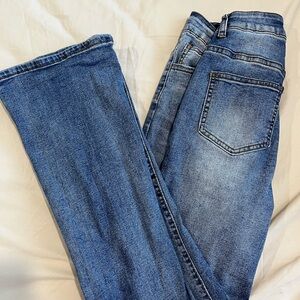 SHEIN Women's Straight Leg Denim Jeans - Classic Blue